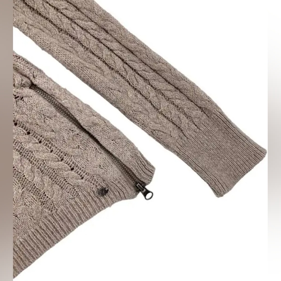 American Eagle Outfitters Oatmeal Crew Neck Side Zip Knit Sweater - Medium - EUC - Picture 3 of 7